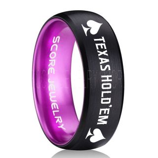 Texas Holdem Poker Ring, Poker Ring, Ace of Spades Ring, Poker Jewelry, Blackjack Ring, Casino Ring, Joker Ring, Poker Wedding Ring, Black Tungsten Ring