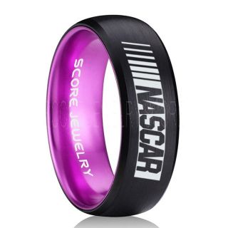 NASCAR Ring, NASCAR Jewelry, Racing Ring, Racing Flag Ring, Checkered Flag Ring, Chequered Flag Ring, Black Tungsten Ring, Car Racing Ring, Black Wedding Band, Black Tungsten Ring
