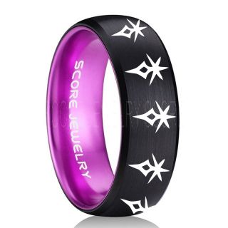 Final Fantasy Ring, Final Fantasy Jewelry, Dark Knight Ring, Gamer Ring, Final Fantasy Wedding Ring, Final Fantasy Wedding Band, Black Tungsten Ring, Black Wedding Band