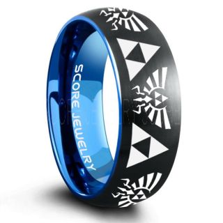 Legend of Zelda Ring, Zelda Triforce Ring, Black Zelda Wedding Ring, Black Tungsten Zelda Wedding Band, Black Tungsten Ring, Black Wedding Band, Gamer Ring