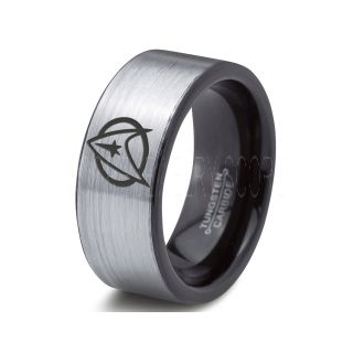 Star Trek Ring, Star Trek Jewelry, Star Trek Wedding Band, Star Trek Wedding Ring, 8mm Silver Tungsten Ring