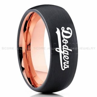 Dodgers Ring, Black Dodgers Ring, Baseball Wedding Ring, Baseball Ring, Black Wedding Ring, Baseball Wedding Band, Baseball Jewelry