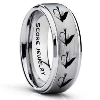 Fly Fishing Ring, Fly Fishing Lure Ring, Lure Ring, Fishing Jewelry, Fly Fishing Jewelry, Fishing Ring, Fish Hook Ring, Silver Tungsten Ring, Silver Wedding Band, Hunting Ring, Fish Hooks Wedding Band