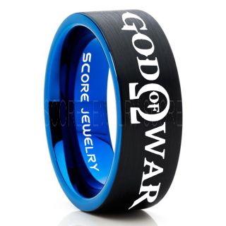 God of War Ring, God of War Omega Ring, God of War Wedding Ring, Gamer Ring, God of War, Omega Gamer Ring, God of War Gamer Jewelry, Black Tungsten Ring, Black Gamer Ring, God of War Jewelry 