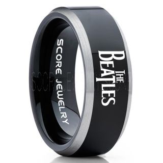 Beatles Ring, The Beatles Ring, Beatles Jewelry, Music Ring, Music Jewelry, Black Tungsten Ring, Black Wedding Ring, Black Wedding Band