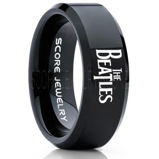 Beatles Ring, The Beatles Ring, Beatles Jewelry, Music Ring, Music Jewelry, Black Tungsten Ring, Black Wedding Ring, Black Wedding Band