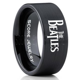 Beatles Ring, The Beatles Ring, Beatles Jewelry, Music Ring, Music Jewelry, Black Tungsten Ring, Black Wedding Ring, Black Wedding Band