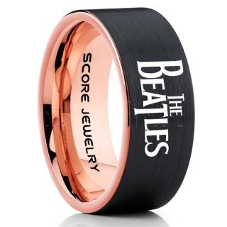 Beatles Ring, 10mm The Beatles Ring, Beatles Jewelry, Music Ring, Music Jewelry, Black Tungsten Ring, Black Wedding Ring, Black Wedding Band