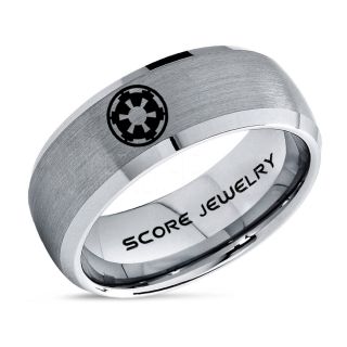 Star Wars Ring, Star Wars Jewelry, Star Wars Wedding Band, Star Wars Galactic Empire Ring, Galactic Empire Ring