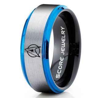 Star Trek Ring, Star Trek Jewelry, Star Trek Wedding Band, Star Trek Wedding Ring, 8mm Silver Tungsten Ring