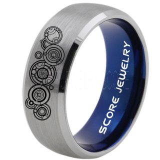 Doctor Who Ring, Gallifreyan Ring Doctor Who Jewelry, Doctor Who Wedding Band, Doctor Who Wedding Ring, 8mm Silver Tungsten Ring