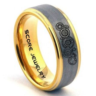 Doctor Who Ring, Gallifreyan Ring Doctor Who Jewelry, Doctor Who Wedding Band, Doctor Who Wedding Ring, 8mm Silver Tungsten Ring