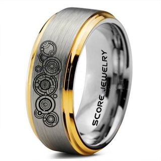 Doctor Who Ring, Gallifreyan Ring Doctor Who Jewelry, Doctor Who Wedding Band, Doctor Who Wedding Ring, 8mm Silver Tungsten Ring