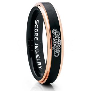 Doctor Who Ring, Gallifreyan Ring Doctor Who Jewelry, Doctor Who Wedding Band, Doctor Who Wedding Ring, 4mm Black Tungsten Ring