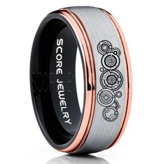 Doctor Who Ring, Gallifreyan Ring Doctor Who Jewelry, Doctor Who Wedding Band, Doctor Who Wedding Ring, 8mm Silver Tungsten Ring