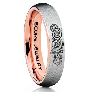 Doctor Who Ring, Gallifreyan Ring Doctor Who Jewelry, Doctor Who Wedding Band, Doctor Who Wedding Ring, 6mm Silver Tungsten Ring
