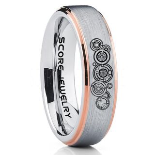 Doctor Who Ring, Gallifreyan Ring Doctor Who Jewelry, Doctor Who Wedding Band, Doctor Who Wedding Ring, 6mm Silver Tungsten Ring