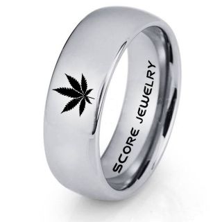Marijuana Leaf Ring, Marijuana Ring, Cannabis Leaf Ring, Cannabis Ring, Marijuana Jewelry, Silver Tungsten Ring, Silver Ring, Cannabis Jewelry, Weed Ring, Pot Ring