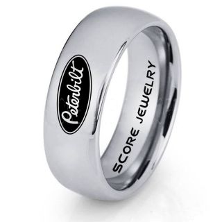 Trucker Ring, Truck Driver Ring, Peterbilt Truck Ring, Peterbilt Ring, Silver Tungsten Ring, Silver Wedding Ring, Truck Ring, Silver Ring