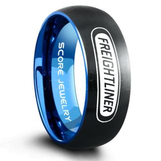Trucker Ring, Truck Driver Ring, Freightliner Truck Ring, Freightliner Ring, Black Tungsten Ring, Black Wedding Ring, Truck Ring, Black Ring