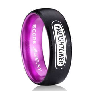 Trucker Ring, Truck Driver Ring, Freightliner Truck Ring, Freightliner Ring, Black Tungsten Ring, Black Wedding Ring, Truck Ring, Black Ring