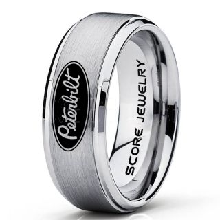 Trucker Ring, Truck Driver Ring, Peterbilt Truck Ring, Peterbilt Ring, Silver Tungsten Ring, Silver Wedding Ring, Truck Ring, Silver Ring