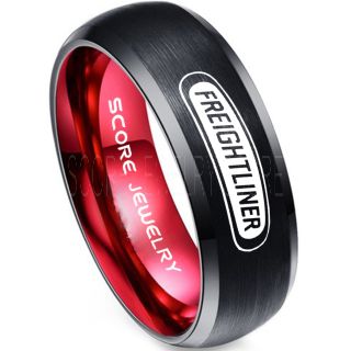 Trucker Ring, Truck Driver Ring, Freightliner Truck Ring, Freightliner Ring, Black Tungsten Ring, Black Wedding Ring, Truck Ring, Black Ring