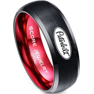 Trucker Ring, Truck Driver Ring, Peterbilt Truck Ring, Peterbilt Ring, Black Tungsten Ring, Black Wedding Ring, Truck Ring, Black Ring