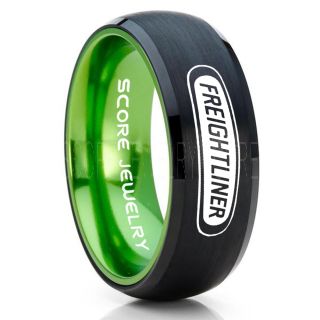 Trucker Ring, Truck Driver Ring, Freightliner Truck Ring, Freightliner Ring, Black Tungsten Ring, Black Wedding Ring, Truck Ring, Black Ring