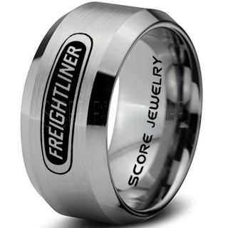 Trucker Ring, Truck Driver Ring, Freightliner Truck Ring, Freightliner Ring, Silver Tungsten Ring, Silver Wedding Ring, Truck Ring, Silver Ring