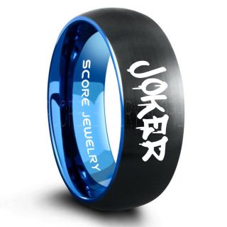 Joker Ring, Joker Card Suit Ring, Joker Wedding Ring, Black Joker Ring, Joker Wedding Band, Black Tungsten Ring, Black Tungsten Band, Black Wedding Ring