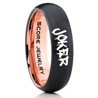 Joker Ring, Joker Card Suit Ring, Joker Wedding Ring, Black Joker Ring, Joker Wedding Band, Black Tungsten Ring, Black Tungsten Band, Black Wedding Ring