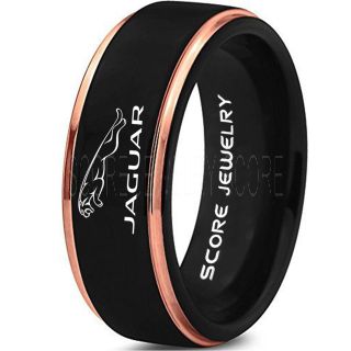 Jaguar Ring, Jaguar Land Rover Ring, Black Tungsten Ring, Black Wedding Ring, Tungsten Wedding Band, Black Tungsten Wedding Ring