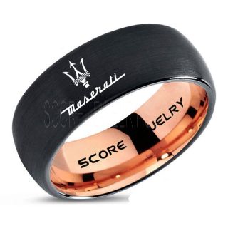 Maserati Ring, Black Maserati Ring, Black Tungsten Ring, Black Wedding Ring, Tungsten Wedding Band, Black Tungsten Wedding Ring
