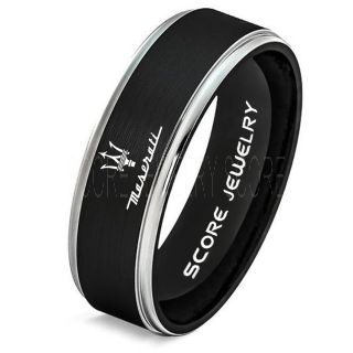 Maserati Ring, Black Maserati Ring, Black Tungsten Ring, Black Wedding Ring, Tungsten Wedding Band, Black Tungsten Wedding Ring