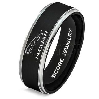 Jaguar Ring, Jaguar Land Rover Ring, Black Tungsten Ring, Black Wedding Ring, Tungsten Wedding Band, Black Tungsten Wedding Ring