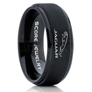 Jaguar Ring, Jaguar Land Rover Ring, Black Tungsten Ring, Black Wedding Ring, Tungsten Wedding Band, Black Tungsten Wedding Ring
