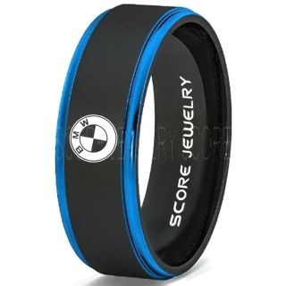 BMW Ring, Black BMW Ring, Black Tungsten Ring, Black Wedding Ring, Tungsten Wedding Band, Black Tungsten Wedding Ring