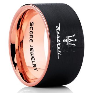 Maserati Ring, Black Maserati Ring, Black Tungsten Ring, Black Wedding Ring, Tungsten Wedding Band, Black Tungsten Wedding Ring