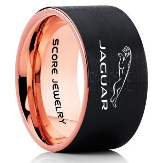 Jaguar Ring, Jaguar Land Rover Ring, Black Tungsten Ring, Black Wedding Ring, Tungsten Wedding Band, Black Tungsten Wedding Ring