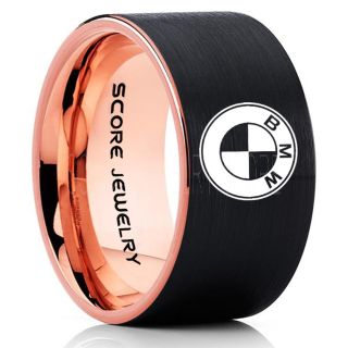 BMW Ring, Black BMW Ring, Black Tungsten Ring, Black Wedding Ring, Tungsten Wedding Band, Black Tungsten Wedding Ring