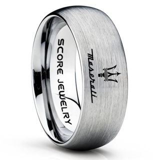 Maserati Ring, Silver Maserati Ring, Silver Tungsten Ring, Silver Wedding Ring, Tungsten Wedding Band, Silver Tungsten Wedding Ring