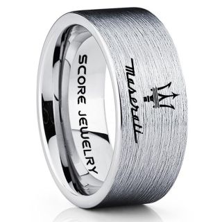 Maserati Ring, Silver Maserati Ring, Silver Tungsten Ring, Silver Wedding Ring, Tungsten Wedding Band, Silver Tungsten Wedding Ring