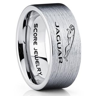 Jaguar Ring, Jaguar Land Rover Ring, Silver Tungsten Ring, Silver Wedding Ring, Tungsten Wedding Band, Silver Tungsten Wedding Ring
