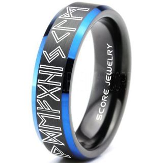 Norse Rune Ring, Norse Ring, Viking Ring, Elder Futhark Ring, Black Norse Rune Ring, Black Tungsten Ring, Black Wedding Ring, Tungsten Wedding Band