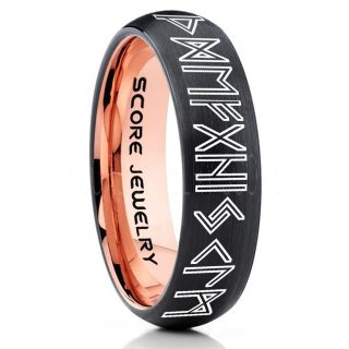 Norse Rune Ring, Norse Ring, Viking Ring, Elder Futhark Ring, Black Norse Rune Ring, Black Tungsten Ring, Black Wedding Ring, Tungsten Wedding Band