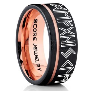 Norse Rune Ring, Norse Ring, Viking Ring, Elder Futhark Ring, Black Norse Rune Ring, Black Tungsten Ring, Black Wedding Ring, Tungsten Wedding Band
