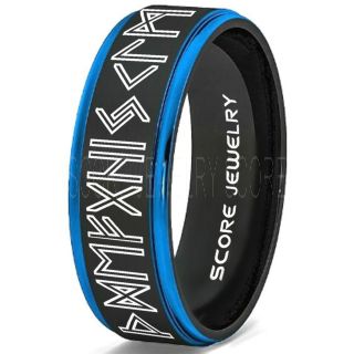 Norse Rune Ring, Norse Ring, Viking Ring, Elder Futhark Ring, Black Norse Rune Ring, Black Tungsten Ring, Black Wedding Ring, Tungsten Wedding Band