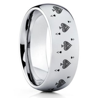 Ace of Spades Ring, Poker Ring, Blackjack Ring, Casino Ring, Joker Ring, Joker Card Suit Ring, Poker Wedding Ring, Silver Poker Ring, Card Suit Wedding Band