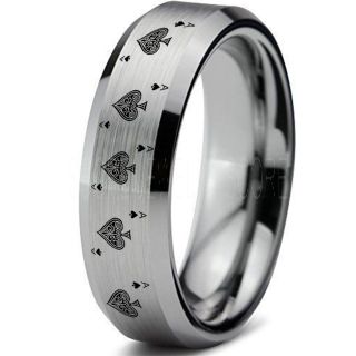 Ace of Spades Ring, Poker Ring, Blackjack Ring, Casino Ring, Joker Ring, Joker Card Suit Ring, Poker Wedding Ring, Silver Poker Ring, Card Suit Wedding Band